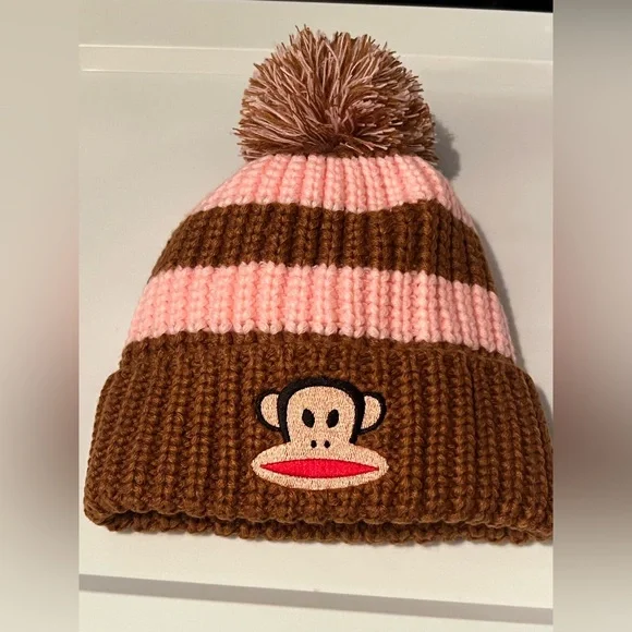Dolls Kill x Paul Frank Striped Pom Pom Beanie - Picture 2 of 3